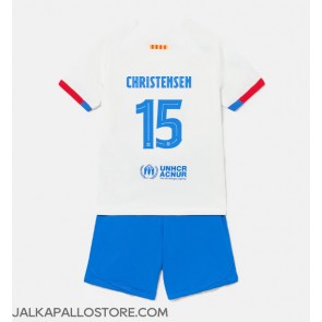 Barcelona Andreas Christensen #15 Vieraspaita Lapsille 2023-24 Lyhythihainen (+ shortsit)